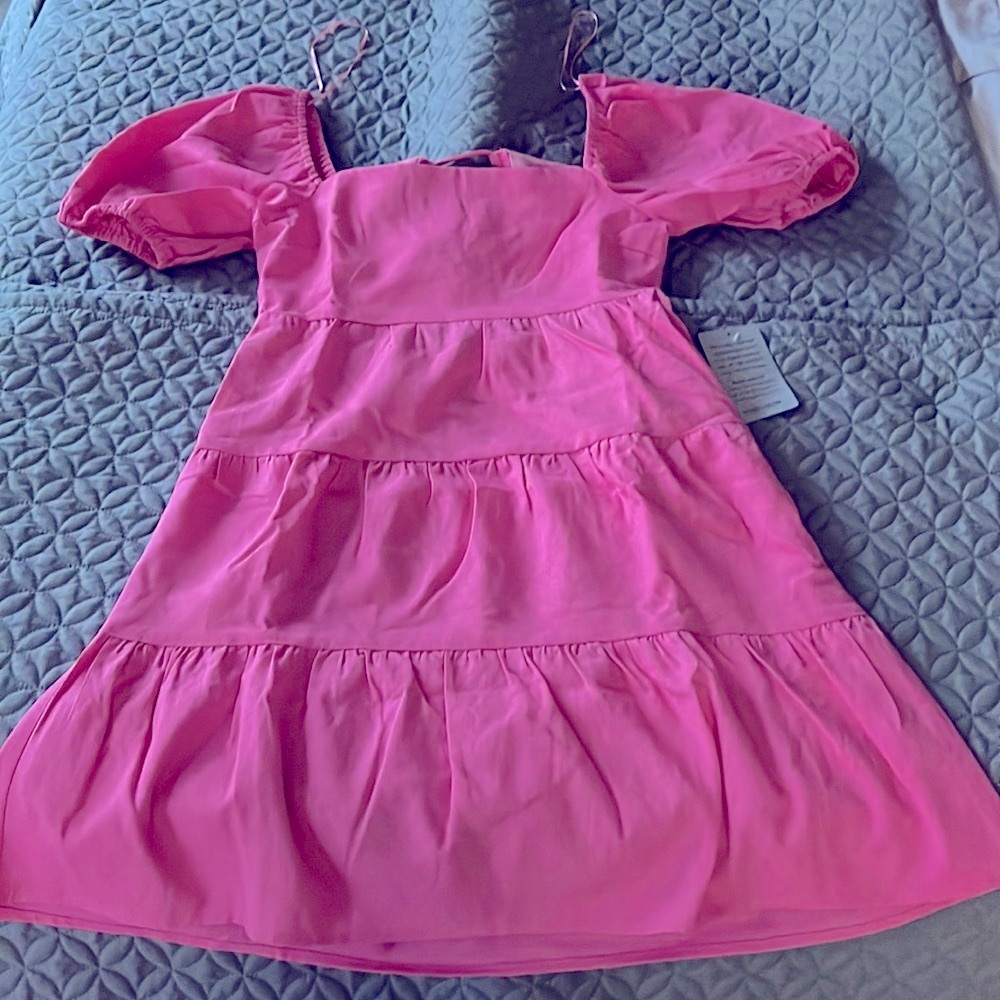 Hot pink tiered dress